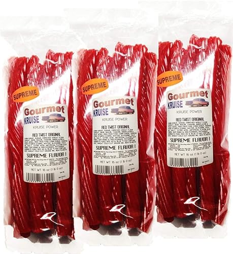 Red Regaliz Original Twist Bolsas de 3-1 lb (paquete de 3) (peso neto de 48 onzas) Gourmet Kruise Signature Gifts