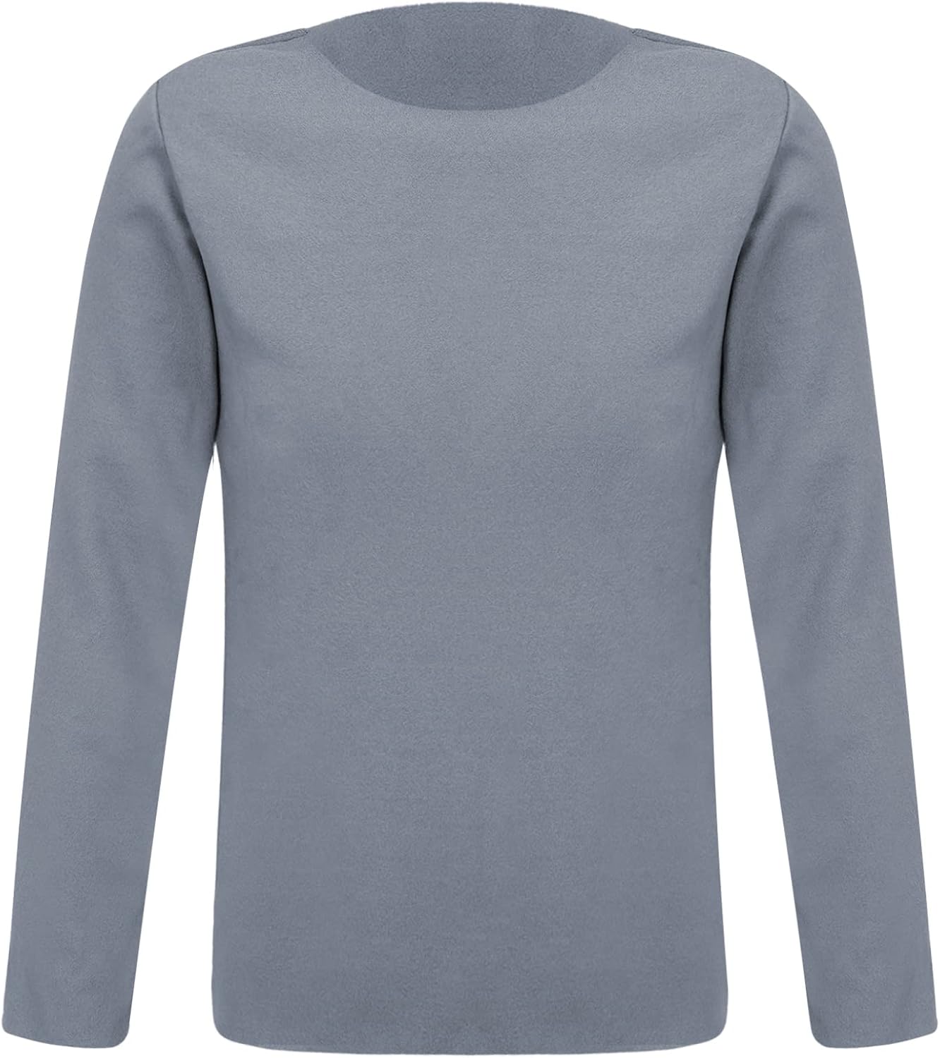 Hansber Boys Girls Winter Base Layer Thermal Underwear Tops Long Sleeve Solid Round Neck T-Shirt
