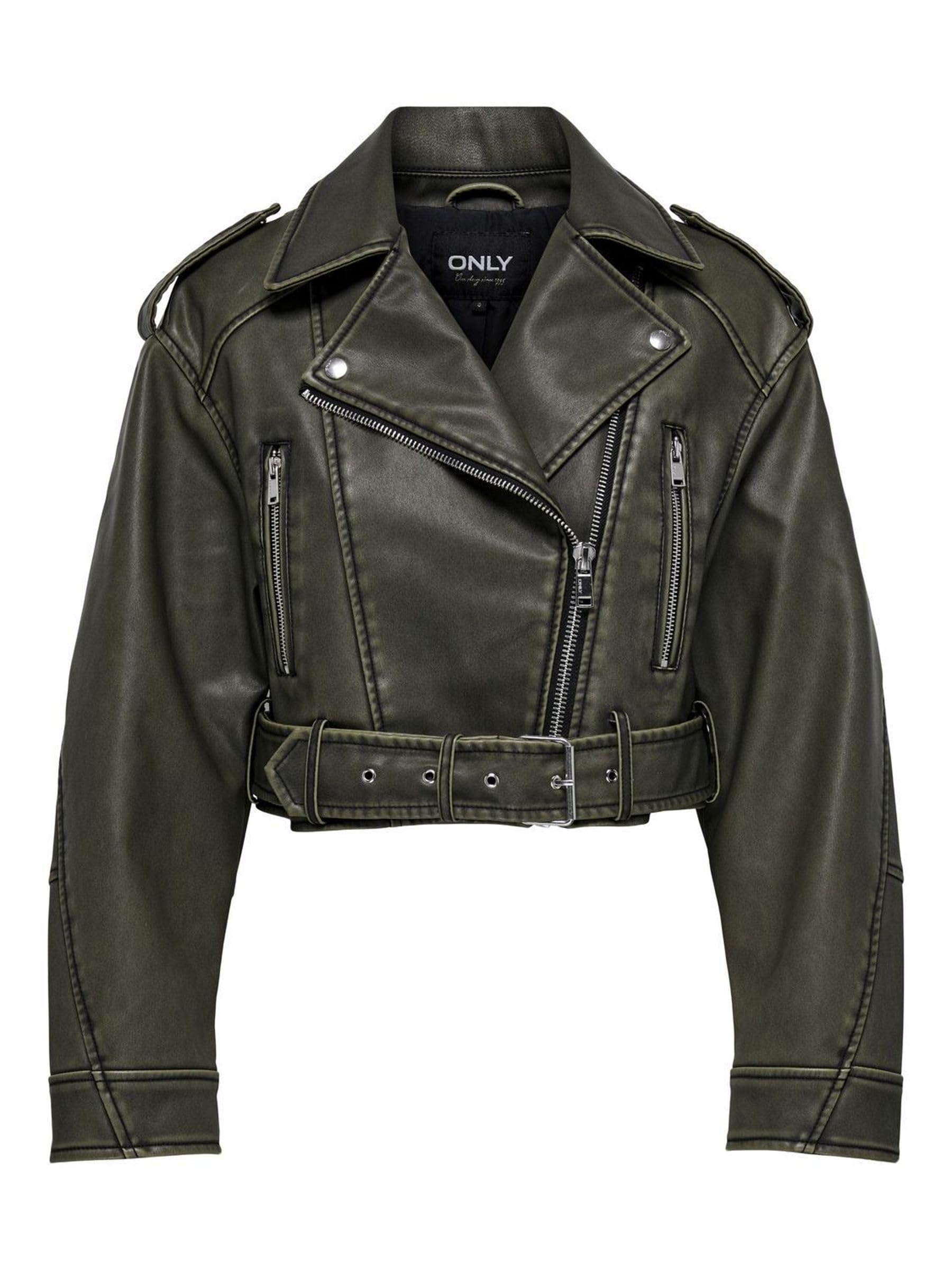 ONLY Female Faux Leather Jacket Onlla Faux Leather Jacket, Black/detail: washed, M