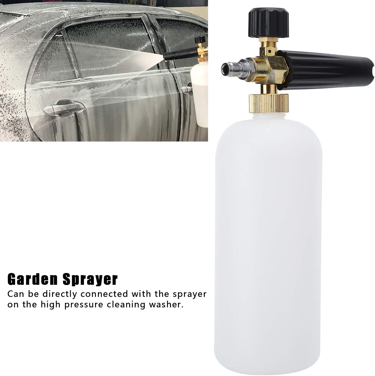 Foam Cannon for Pressure Washer with 1/4" Quick Connector - High Pressure Car Wash Sprayer, 16.4ft Spray Distance, Adjustable Nozzle for Car Detailing, House & Garden Cleaning (11.0x6.7in)
