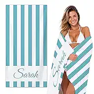 Personalized Beach Towels with Name, Custom Beach Towel for Kids and Adults in Various Trendy Designs, Quick Dry Microfiber Sand Free Oversized Towels for Pool Travel Vacation, Graduation Gifts Class.