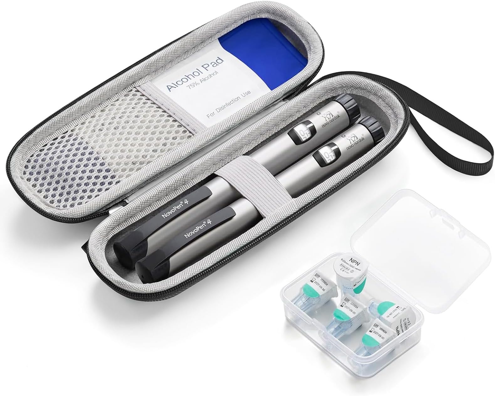 sijidou Insulin Cooler Travel Case, Portable Insulin Travel Case, Insulin Cooling Cases Insulated Organizer for Insulins Pens (Black)