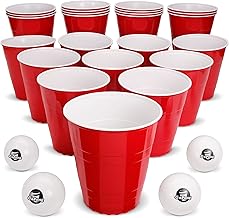 GoPong GoBig Giant 110 oz Red Party Cup 24 Pack with 4 XL Pong Balls - 24 Giant Cups for Beer Pong, Flip Cup or Novelty Use