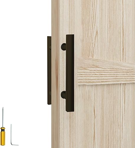 Manija cuadrada de acero inoxidable de 31.5 pulgadas, manija de puerta corrediza de granero de doble cara en forma de H, tiradores de puerta de