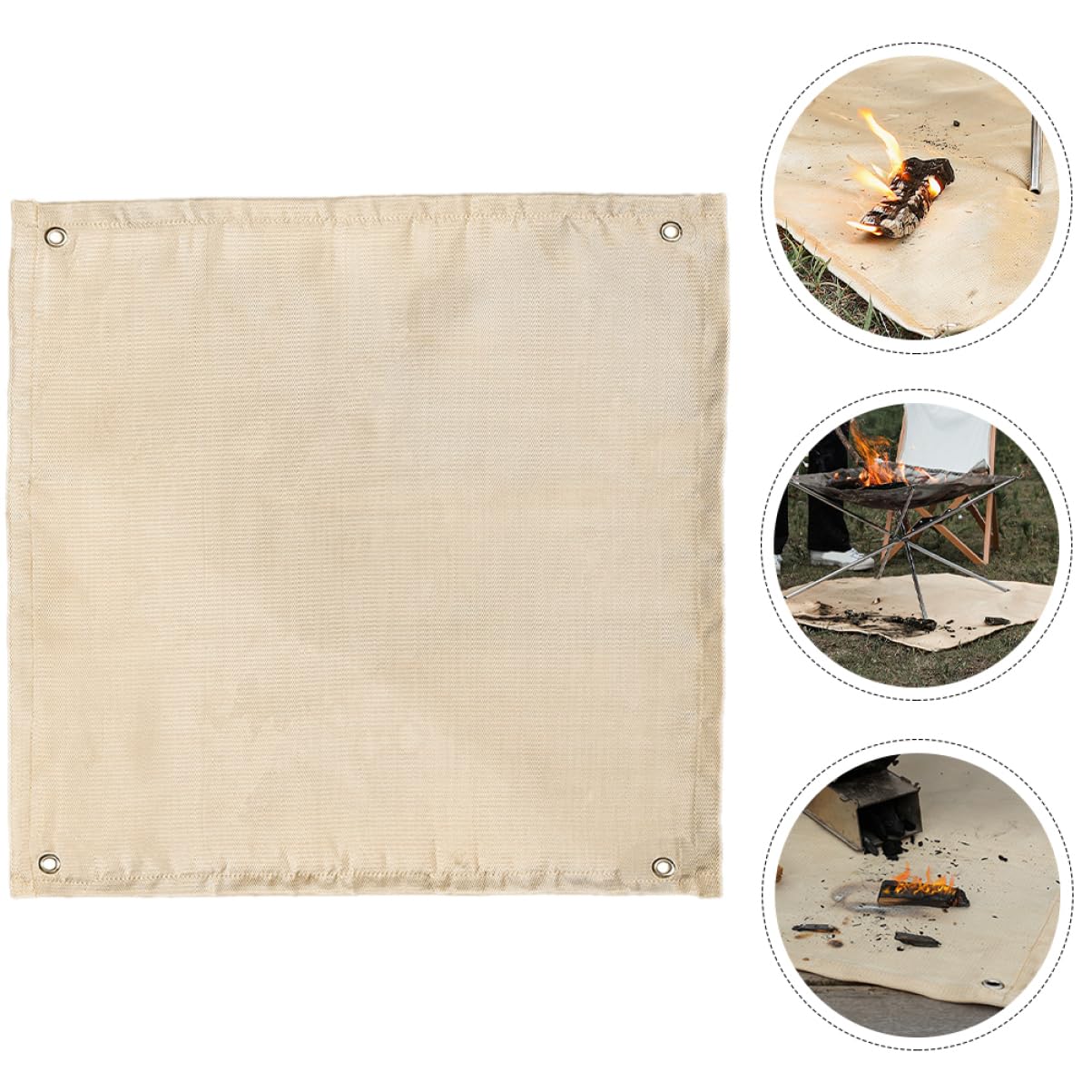 BESPORTBLE 4 Pz Panno ignifugo da Campeggio antincendio Coperta antifiamma Accessori da Campeggio Tavolo da Coperte Tappetino ignifugo per sotto braciere Coperta da falò Fibra di