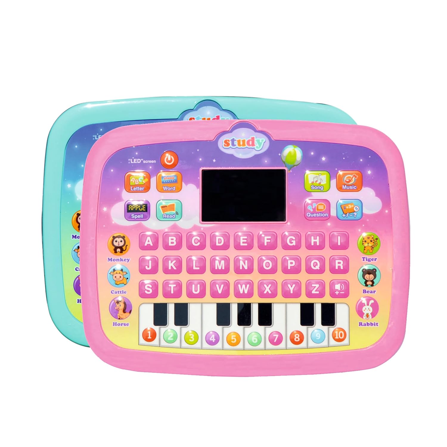 Educational Learning Laptop Tablet Toy for Kids Ages 1-6 with Piano, LED Screen, Games, and Activities | Learn ABCs, Numbers, and Words – Pink