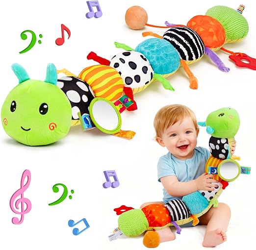 Lypsochaat Peluche Chenille Sensorielle & Musicale d'Éveil Tummy Time