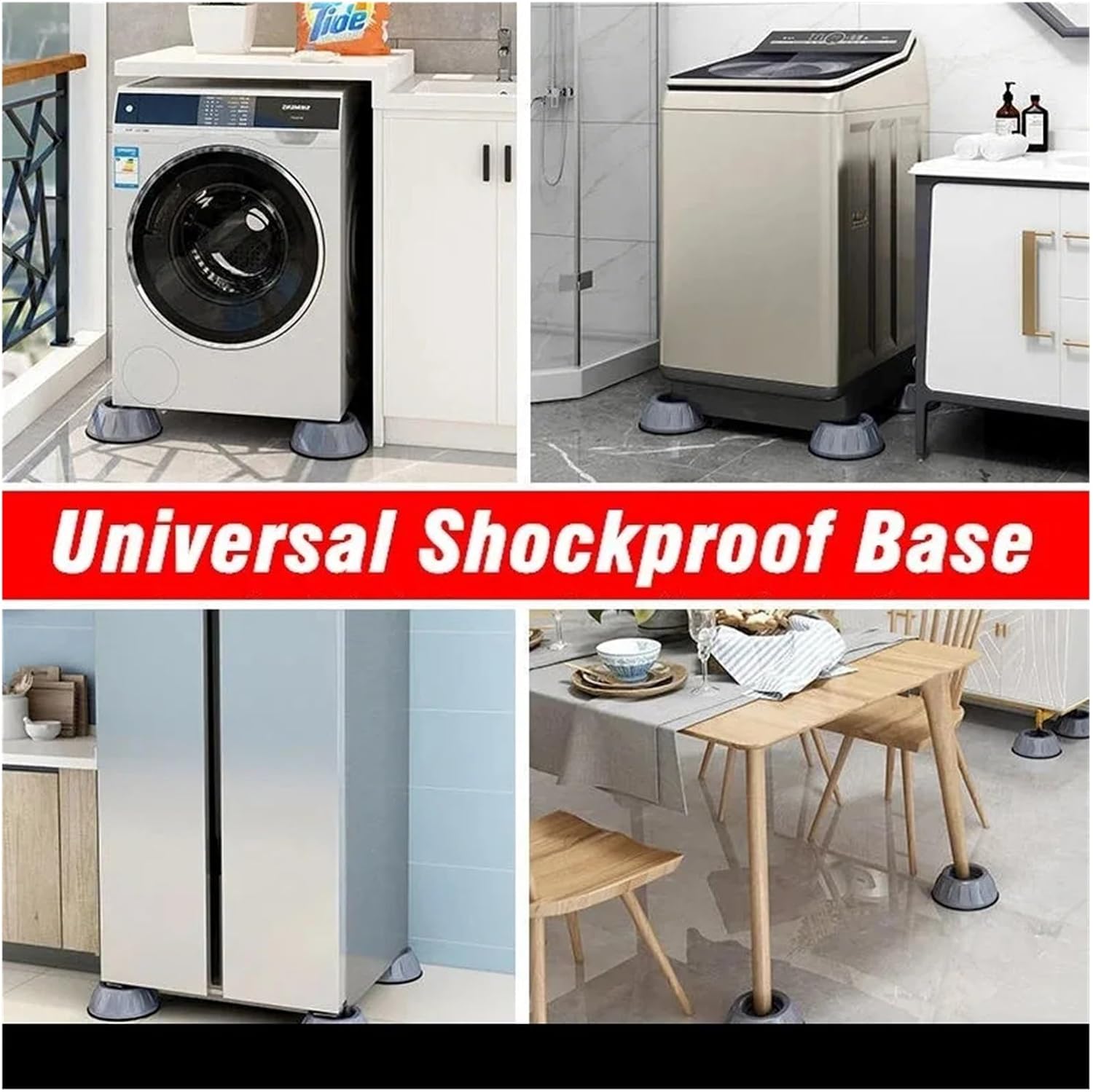 4/8/12/16/20/24pcs Silicone Anti Vibration And Anti Slip Foot Pads Silent And Shock-Absorbing Universal For Washing Machines(24pcs)