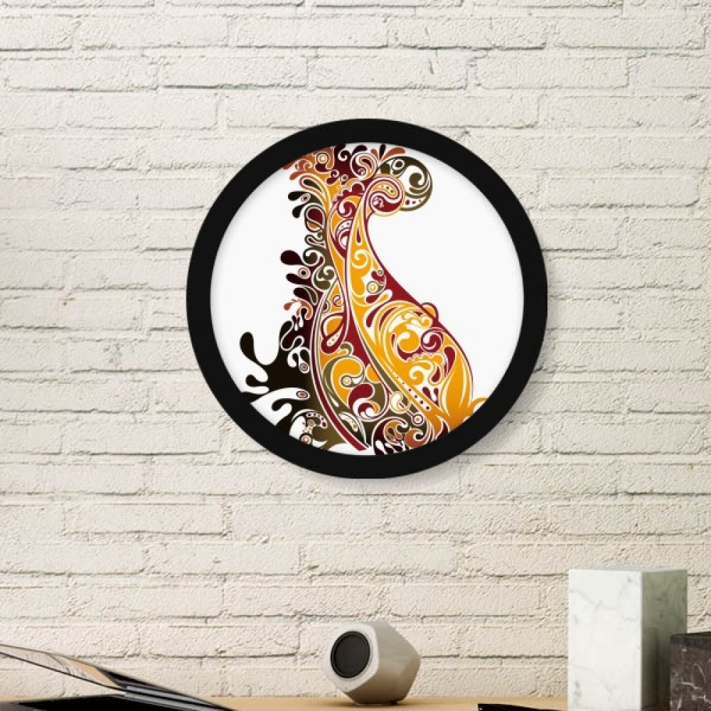 Cadre art print paon silhouette image ronde noir petit format
