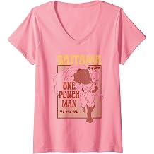 Women's One Punch Man Saitama Manga Style Illustration Anime V-Neck T-Shirt