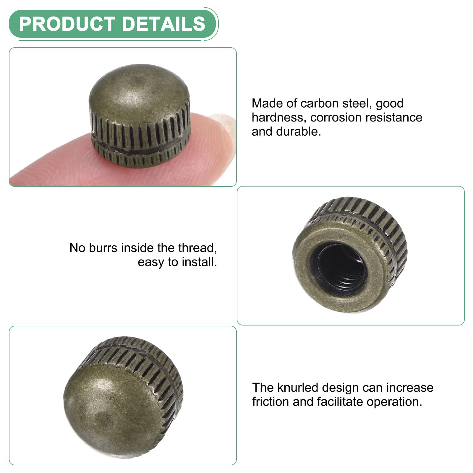 M METERXITY 25-Pack Threaded Cap Nuts - Image 2