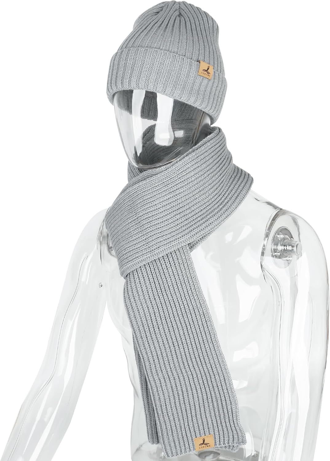 3 PCS Winter Hat Scarf Gloves Set, Soft Warm Knit Beanie Hat Touchscreen Gloves Long Knitted Scarf Set Winter Gifts for Men - Image 8