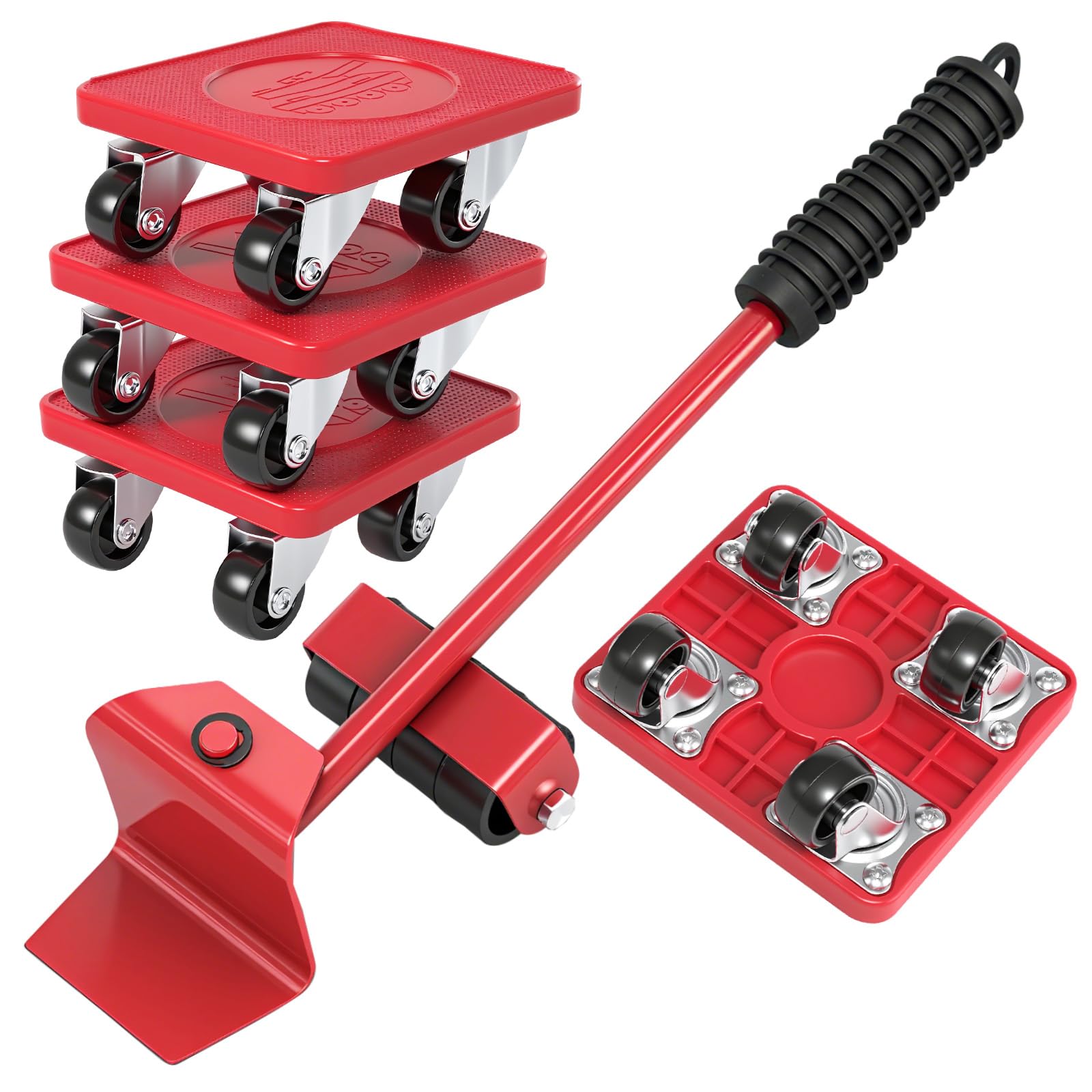 5 Pièces Kit de Transport de Meubles, Kit de Deplace Meuble a Roulette, Leve Meuble, Rotation à 360°, Leve Meuble Lourd Élévateur pour Sofa Machine Laver Garde Robe Réfrigérateur