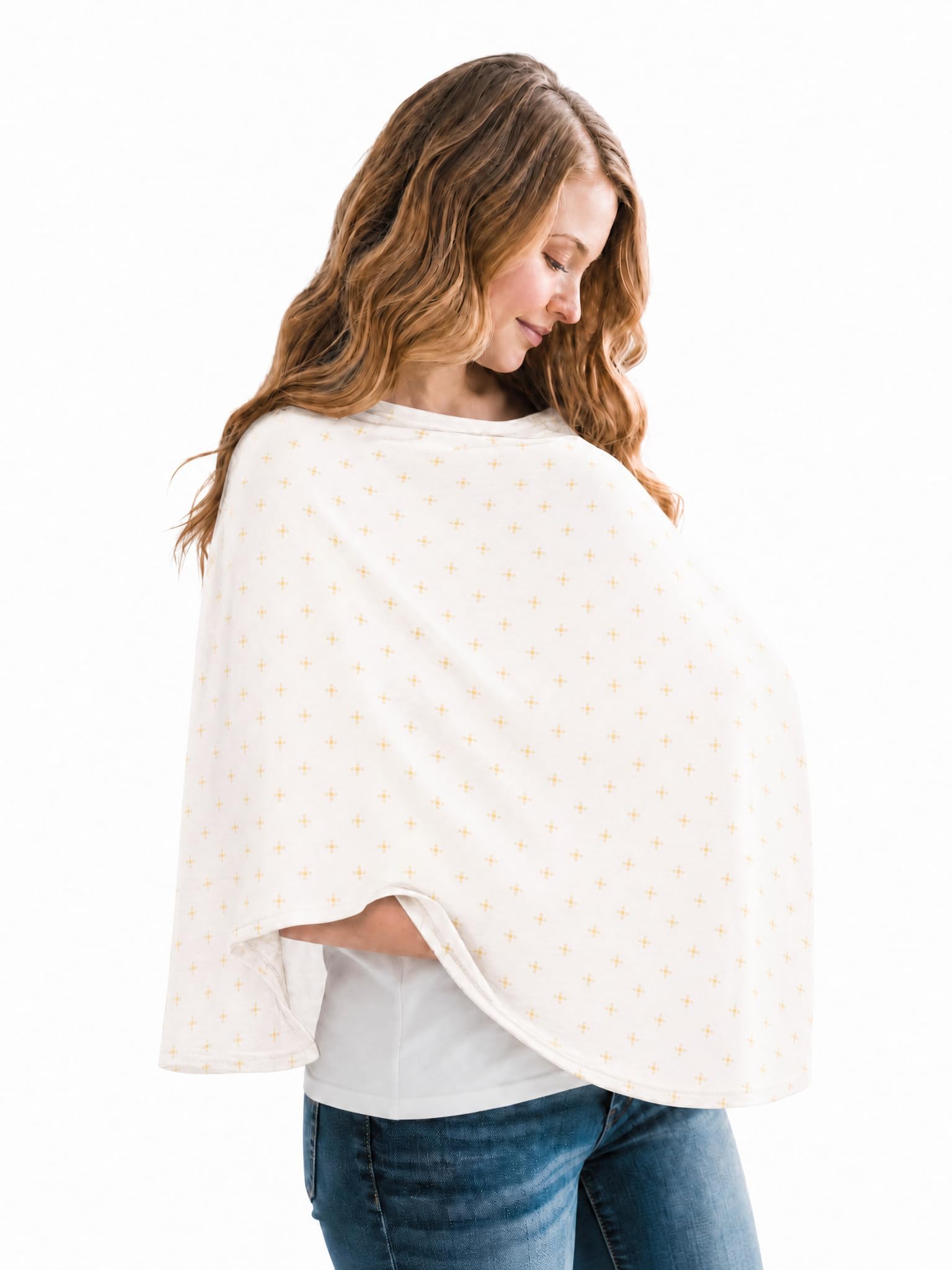 Copper Pearl Nursing Cover for Breastfeeding – Multi-Use Baby Car Seat Cover, Stroller Cover & Breast Feeding Cover Up for Women, Stretchy Breathable