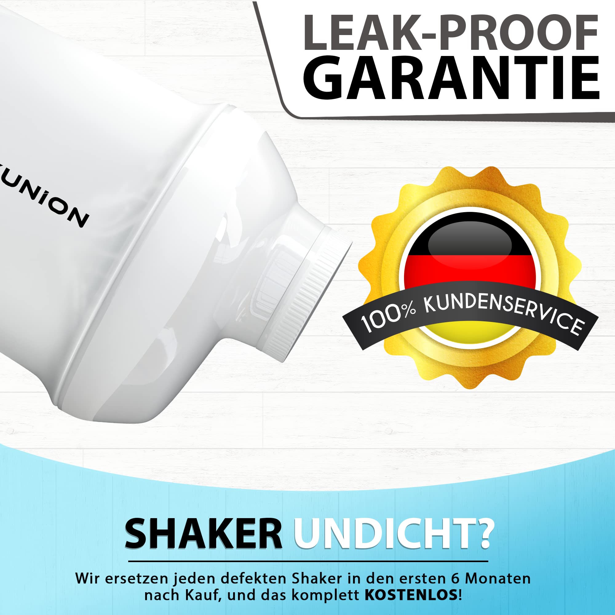 HNCY Shaker à Protéines En Acier Inoxydable Sans BPA - Pour Smoothies De Lactosérum Crémeux, Facile à Nettoyer, Blanc