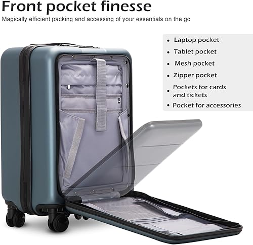 Miniatura 3 de COOLIFE Maleta de equipaje conjunto de ABS+policarbonato Spinner Trolley con bolsillo, compartimento. Bolsa para fin de semana.