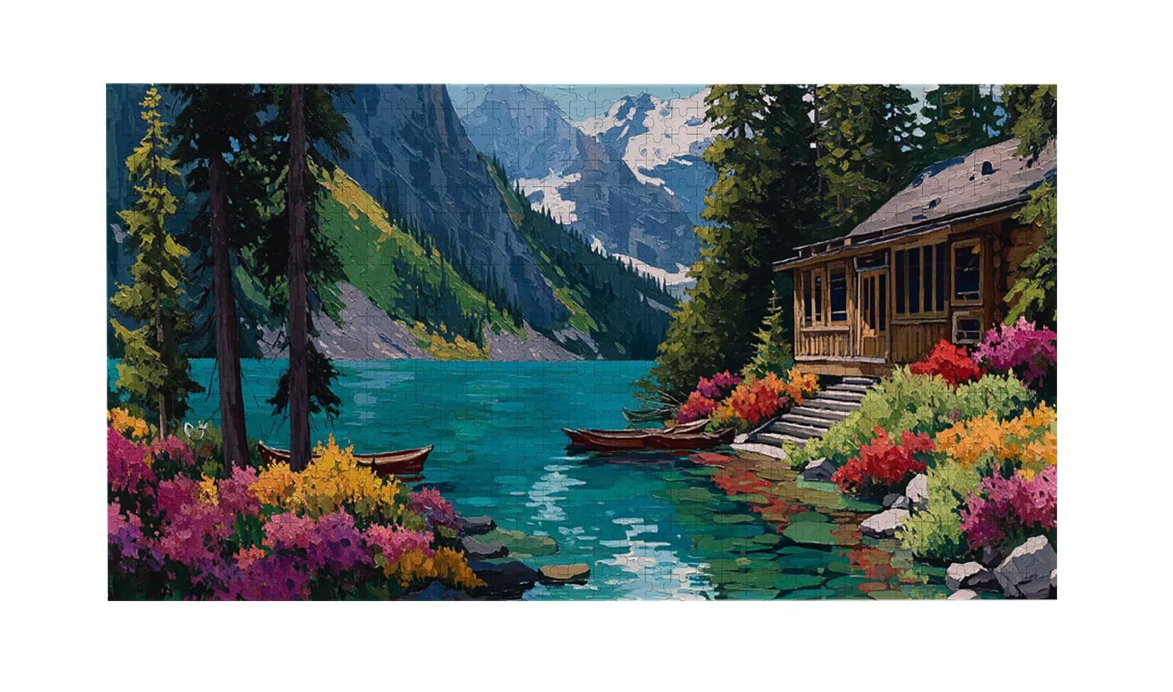 Puzzle para Adultos 1692 Piezas, Paisaje de cabañas de Madera Puzzle, Desafiante, Rompecabezas Encajan Perfectamente, Letras en la Parte Posterior, Regalo para Personas Mayores (179x31cm) v-735