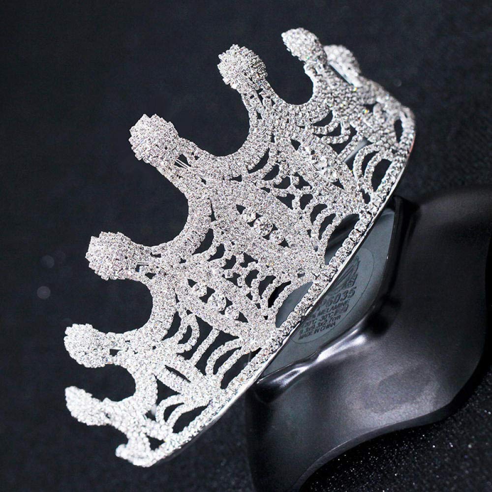 Tiara, stop strasu, biżuteria na głowę dla panny młodej, błyszcząca, srebrna, prosta, modna ozdoba na wesele, ozdoba do włosów, w stylu vintage, opaska na czoło na imprezę