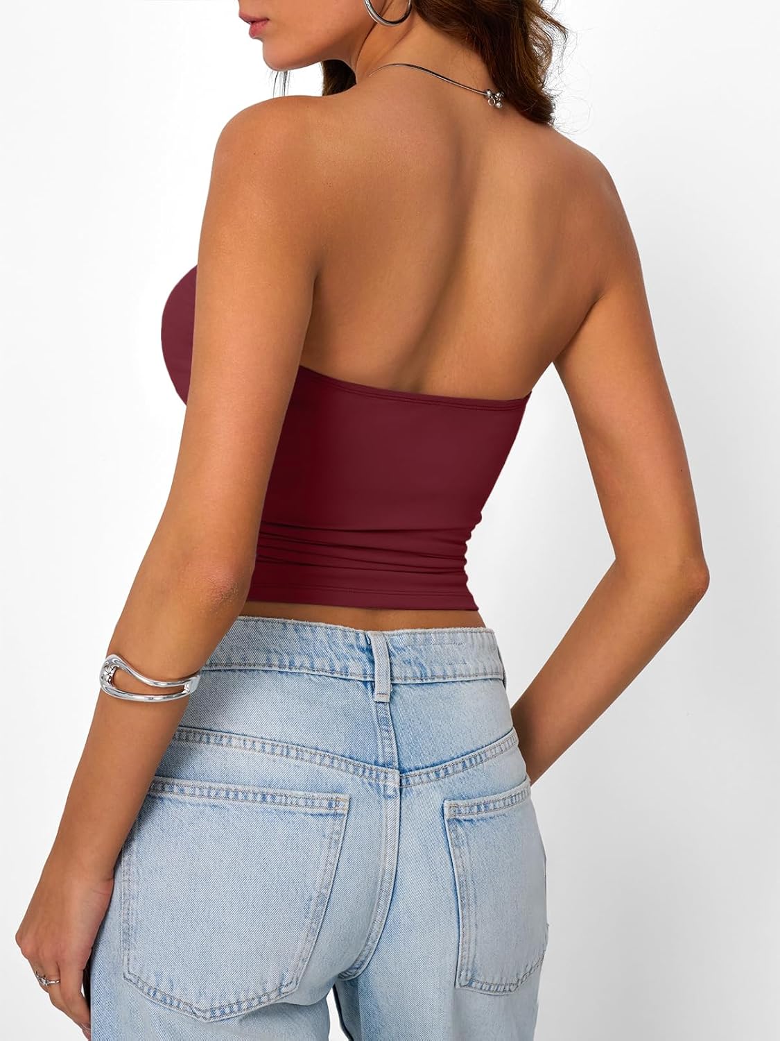 Trendy Queen Women's Strapless Bandeau Crop Top - Image 4