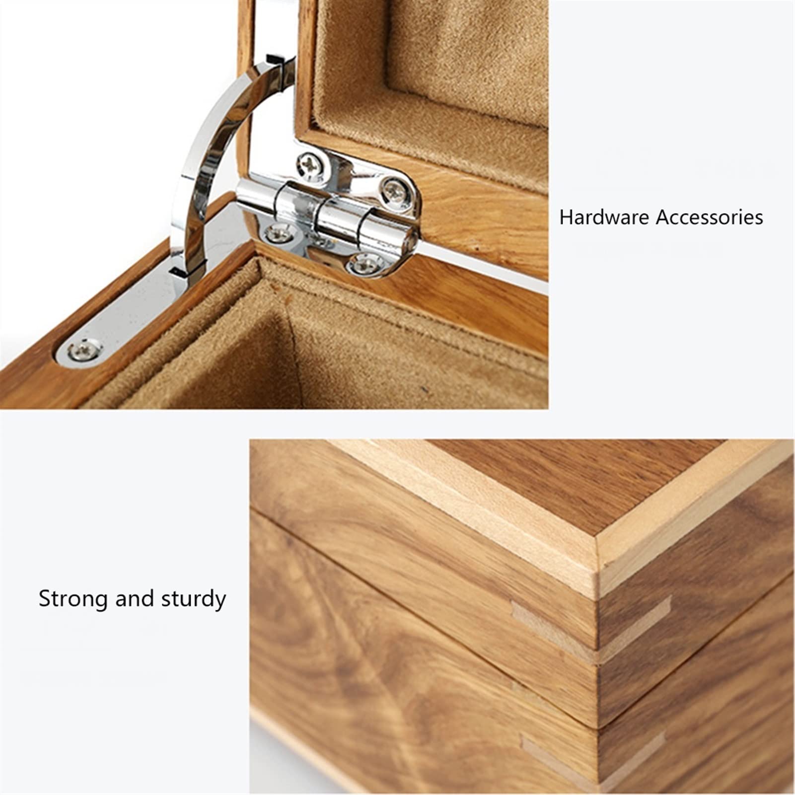 2 Layers Jewelry Storage Case Wooden Jewelry Box Jewelry Display Box with Lock Jewelry Organizer Jewelry Storage Box