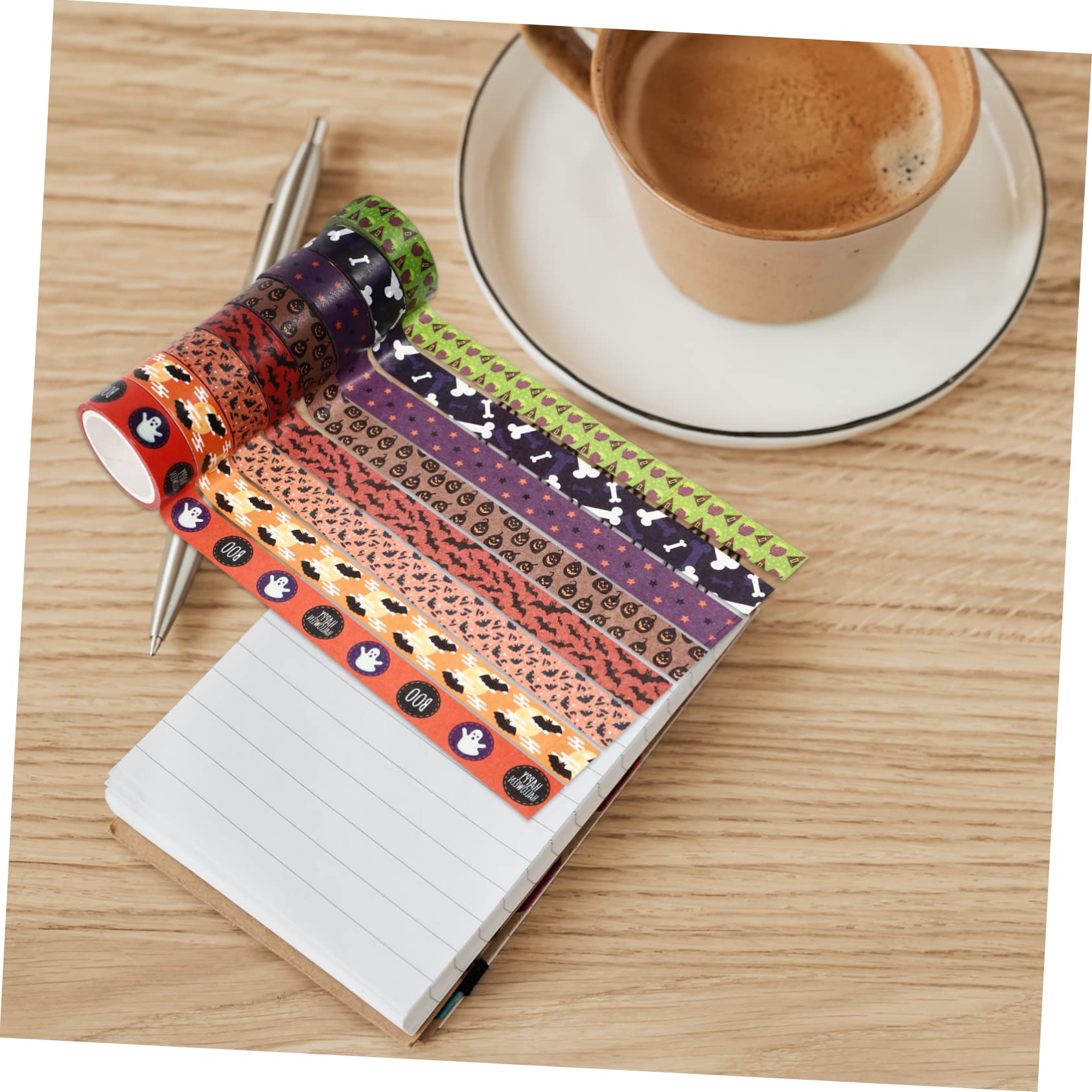 NUOBESTY 56rollos Cintas Decorativas Washi De Halloween De Adhesivas Para Manualidades y Decoración Estilo Aleatorio Elementos Temáticos Para Fiestas y Scrapbooking