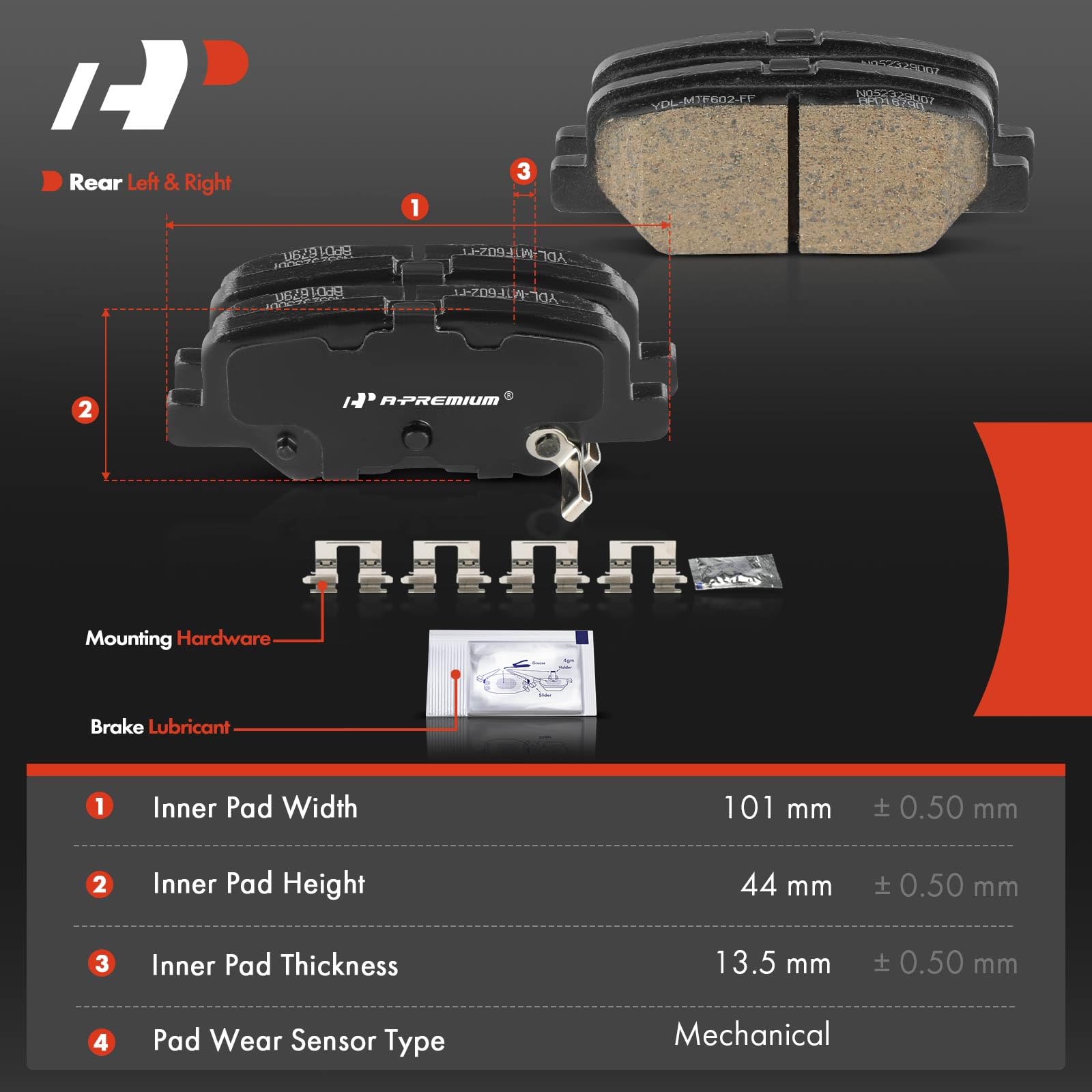 Mitsubishi Outlander Brake Pads A-Premium Rear Ceramic Brake Pads For Mazda 3, 6 & Mitsubishi Outlander Rear Brake Pads Set