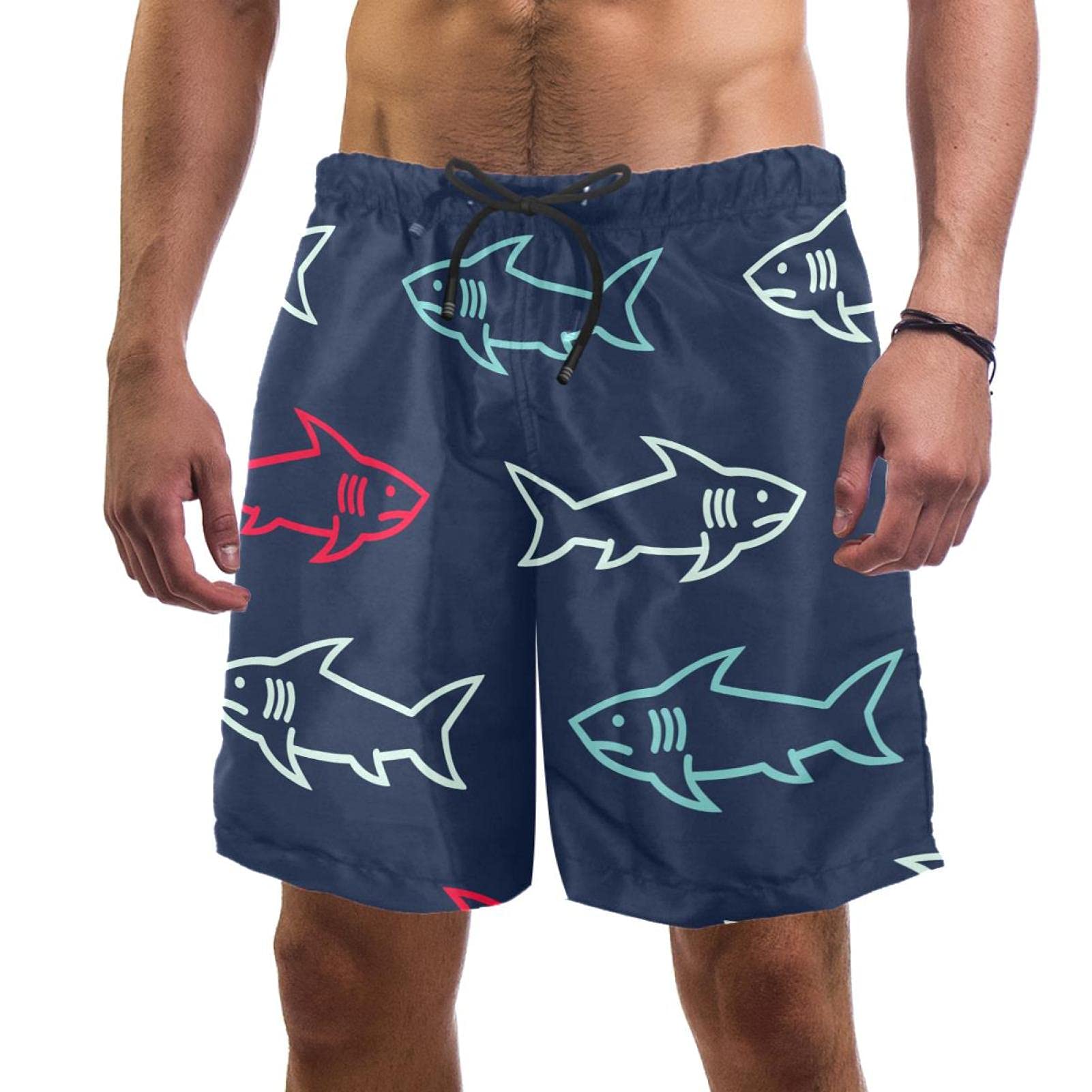 Short de bain pour homme Fish multicolore à séchage rapide et doublure en maille M - 6