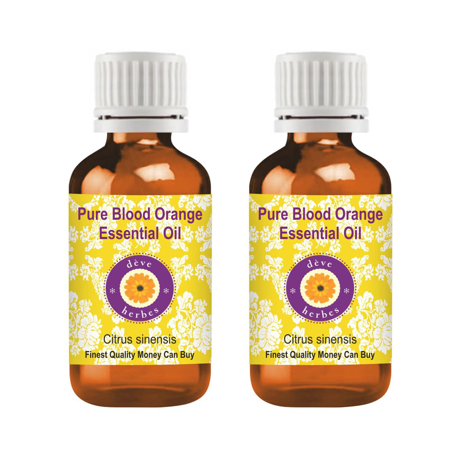 Deve Herbes Olio essenziale di arancia rossa pura (Citrus sinensis) distillato a vapore (confezione da due) 100 ml x 2 (7 once)