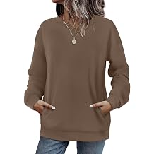 WIHOLL Crewneck Sweatshirts Women Pockets Long Sleeve Tops Fall Fashion