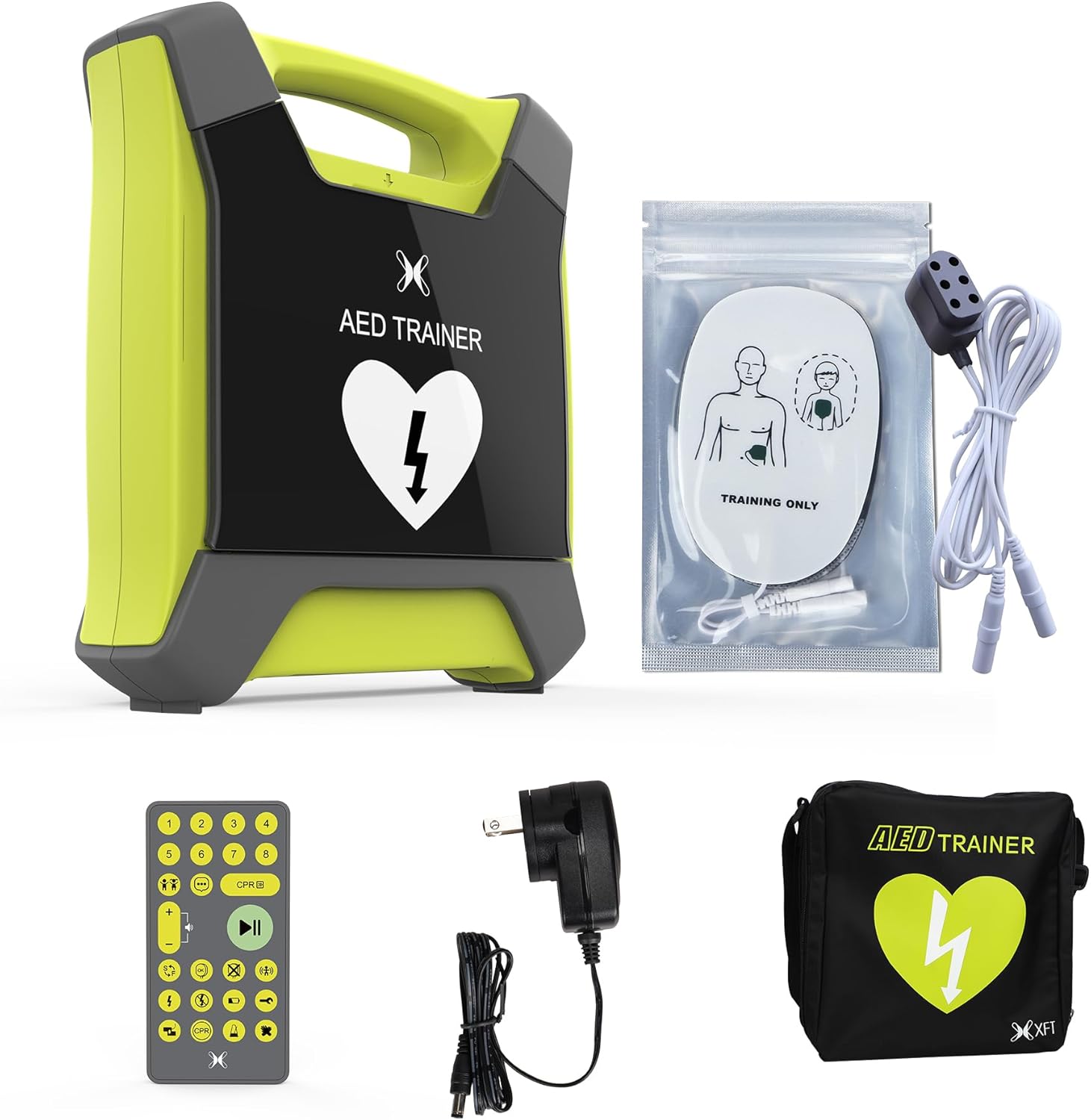 XFT-120GA Rechargeable AED Trainer with Remote Control - CPR Defibrillator Simulator, 8 Scenarios, 4 Languages