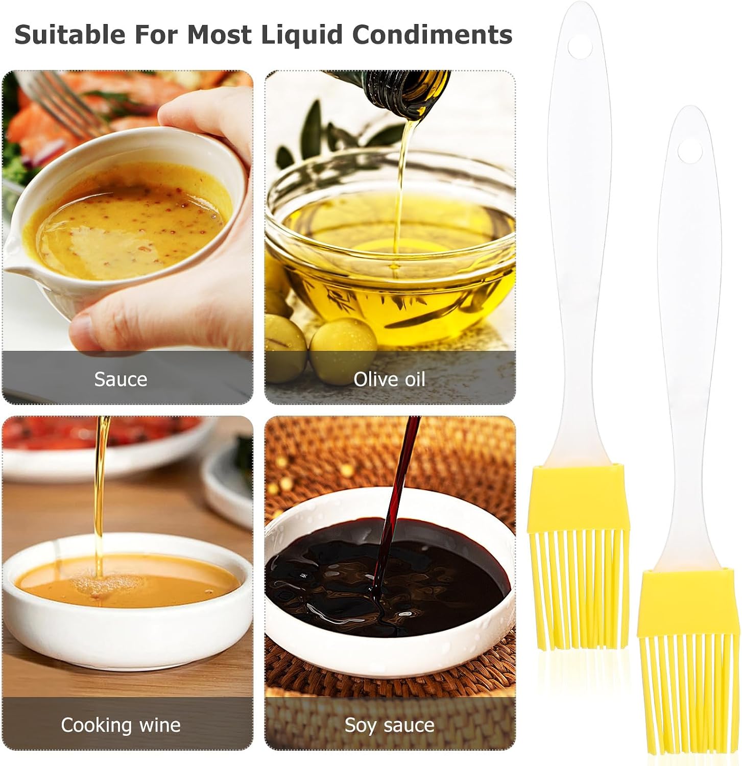 2 Pack Silicone Pastry Brush Set for Baking and Grilling