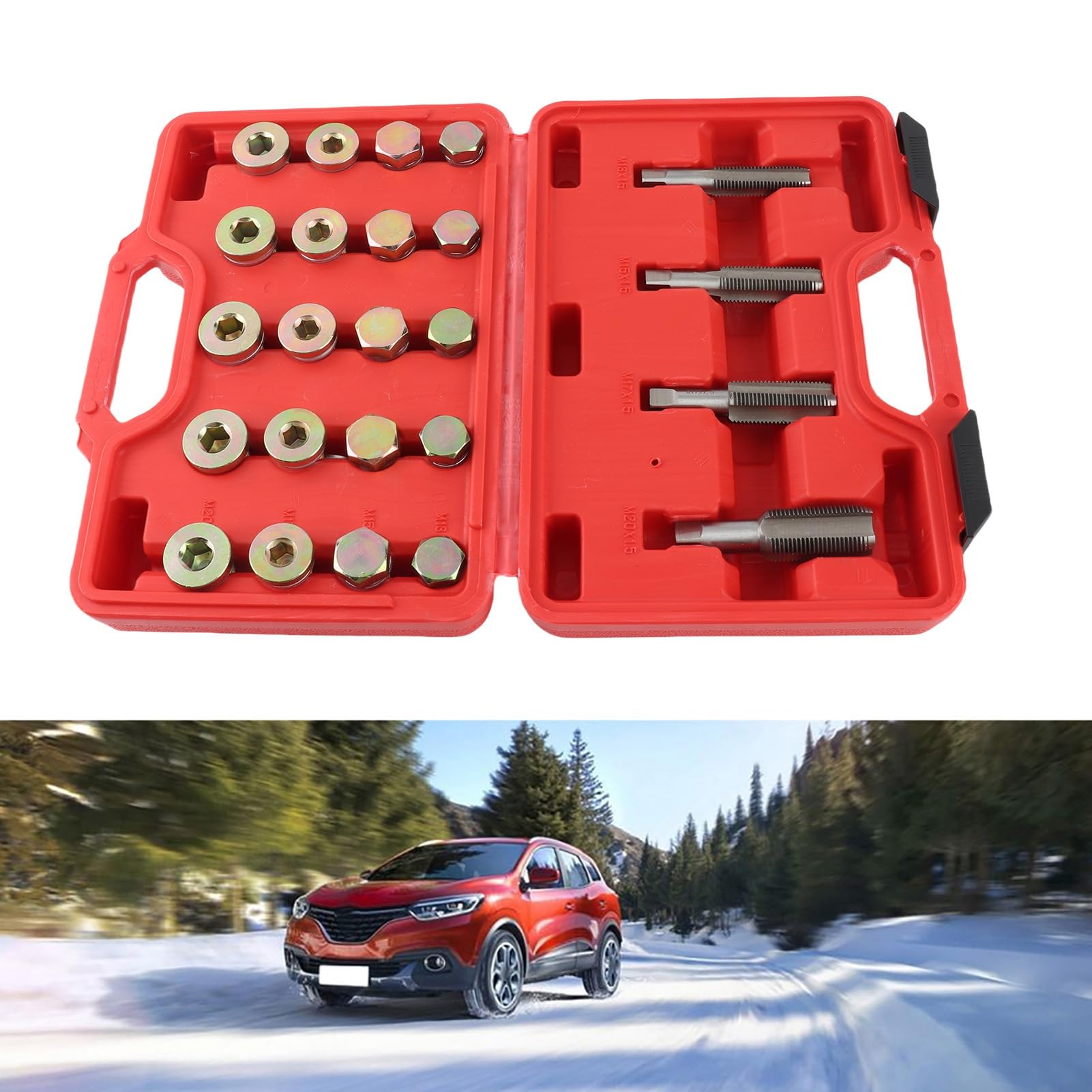 Aramox Kit Riparazione Filetti, 64Pcs M M17 M20 Kit Riparazione Filetto Olio Coppa Kit Ingranaggio Tappo di Scarico