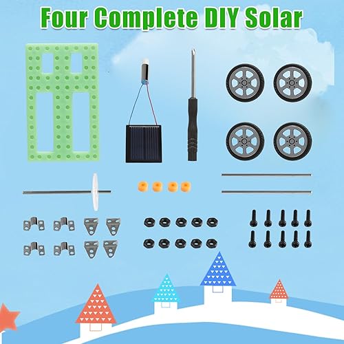 Miniatura 7 de 4 unidsset niños DIY montar energía solar coche juguete kit ciencia educativa gadget pasatiempo