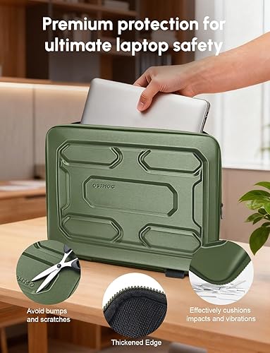 Miniatura 5 de DOMISO Bolsa de hombro para laptop de 17 pulgadas, a prueba de golpes, impermeable, EVA, funda de transporte protectora para 17.3 pulgadas, MSI