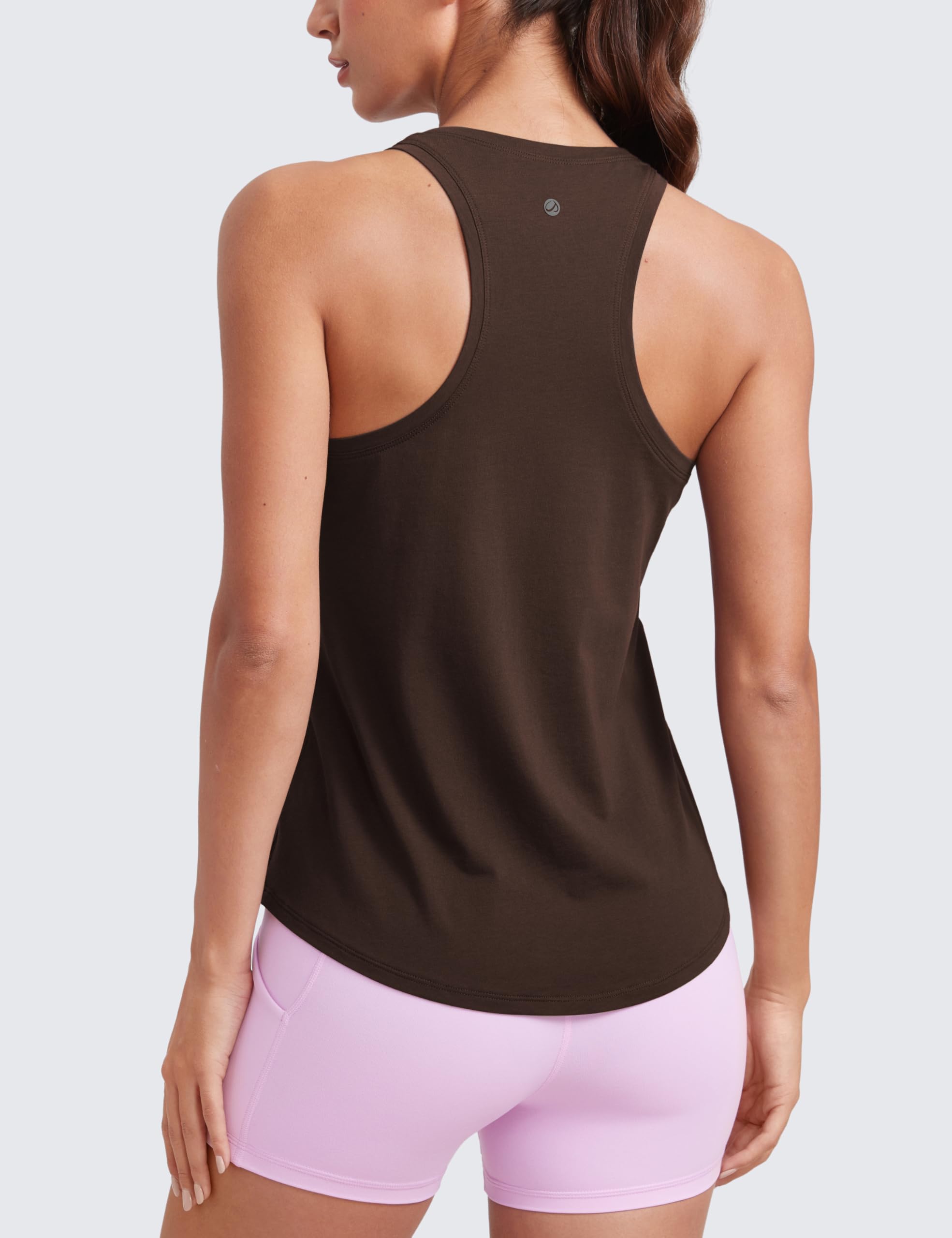 CRZ YOGA Femmes Coton Pima Dos Nageur Entraînement Débardeurs Léger Ample sans Manches Athlétique Gym Chemises