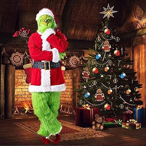Natal Adulto Play Costume 7 Piece Natal Furry Pai Natal Terno Homens Mulheres Cosplay Fantasia Vesti