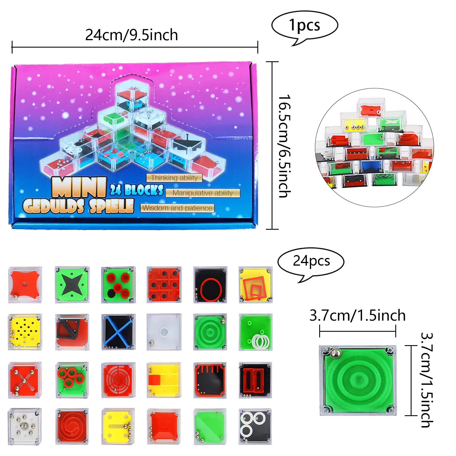 24 sztuki mini gier cierpliwości, mini gra logiczna, gra w cierpliwość, gra zręcznościowa, gra zręcznościowa, gra logiczna dla dzieci i dorosłych, wspomaga koncentrację, łagodzenie stresu