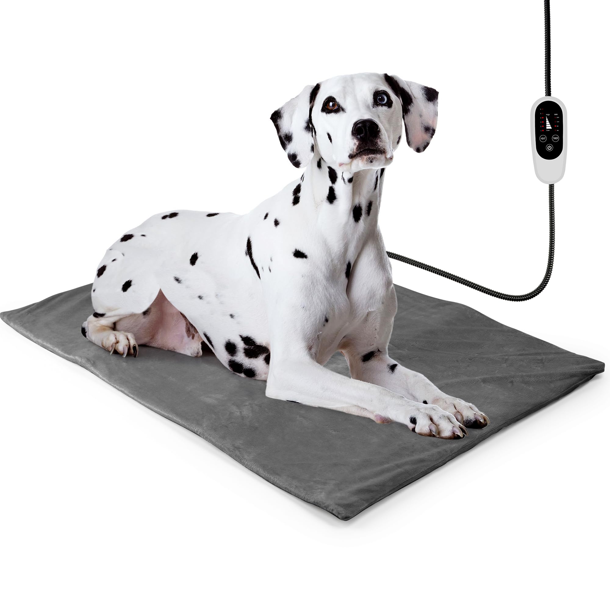 NICREW Large Dog Heating Pad, 35.4" x 23.6" Temperature Adjustable Heated Dog Bed with Auto Shut Off Timer, Indoor Pet Heated Bed Mat for Cats and