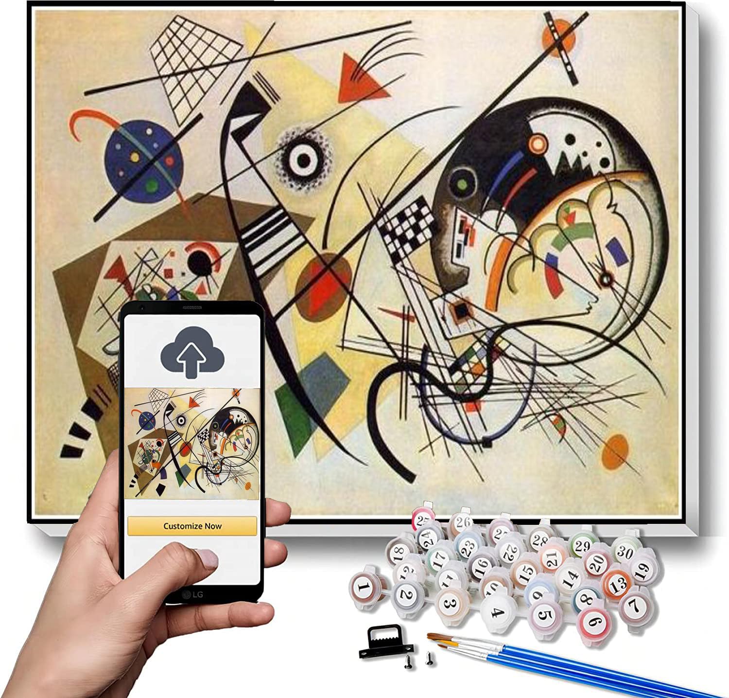 Hhydzq I Paint By Numbers For Adult Kits Transverse Line Painting By Wassily Kandinsky Paint By Numbers Kit For Kids And Adults