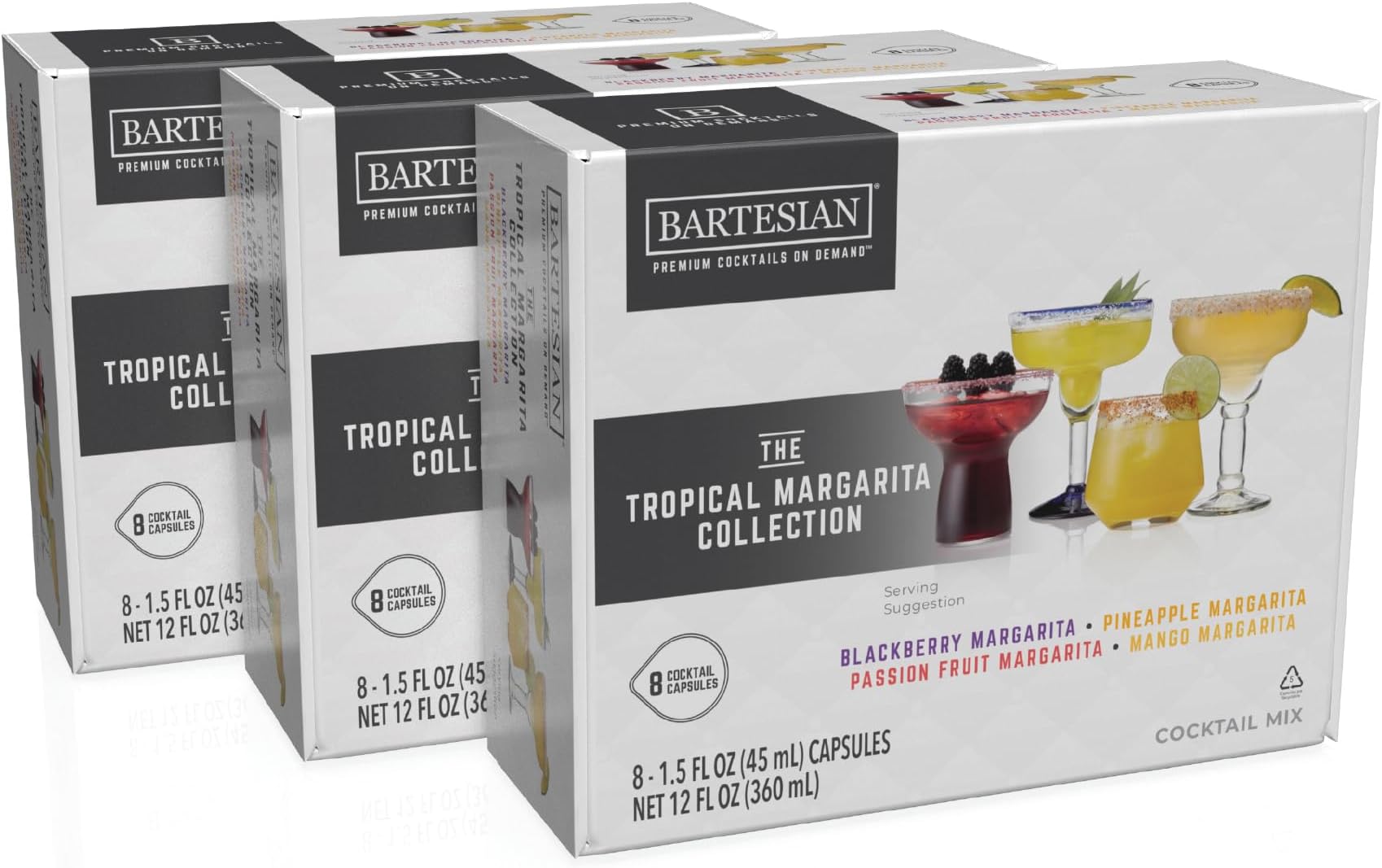 Bartesian 24-Pack Tropical Margarita Mixer Capsules for Cocktail Machine – Home Bar Mixology Cocktails Mix Pod Capsule Set To Use With the Bartesian Cocktail Drink Maker Machine