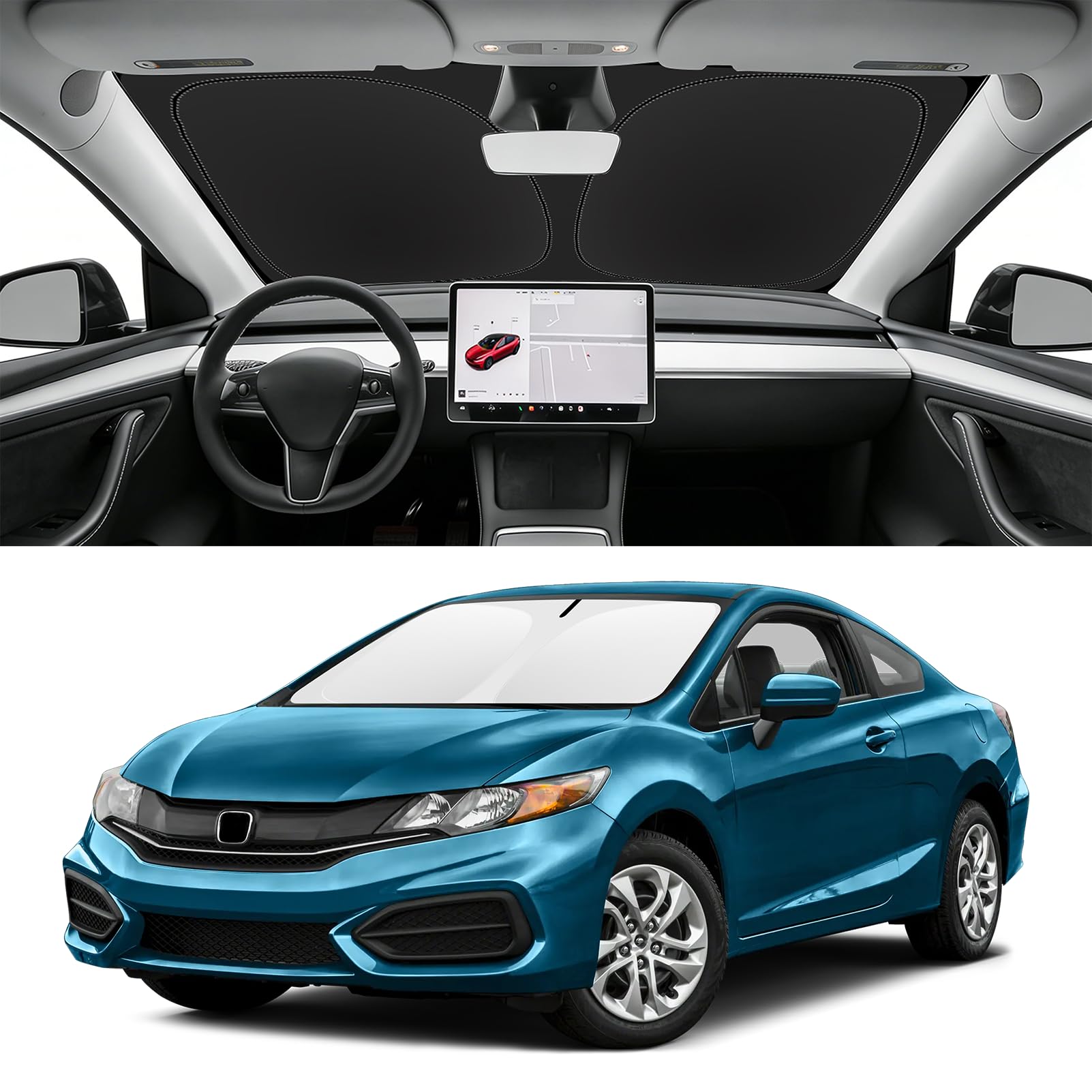 Custom Fit Windshield Sun Shade for Honda Civic 2012-2015