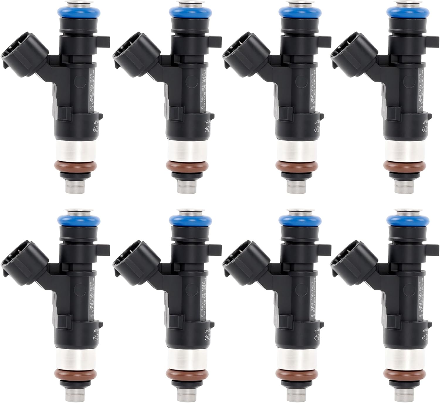 Gledewen Fuel Injectors 0280158007 Compatible with 04-10 Infiniti QX56, 05-15 Nissan Armada, 12-17 NV2500 NV3500, 08-12 Pathfinder, 04-15 Titan 5.6L V8 12 Holes Replace FJ750 842-12298 Set of 8