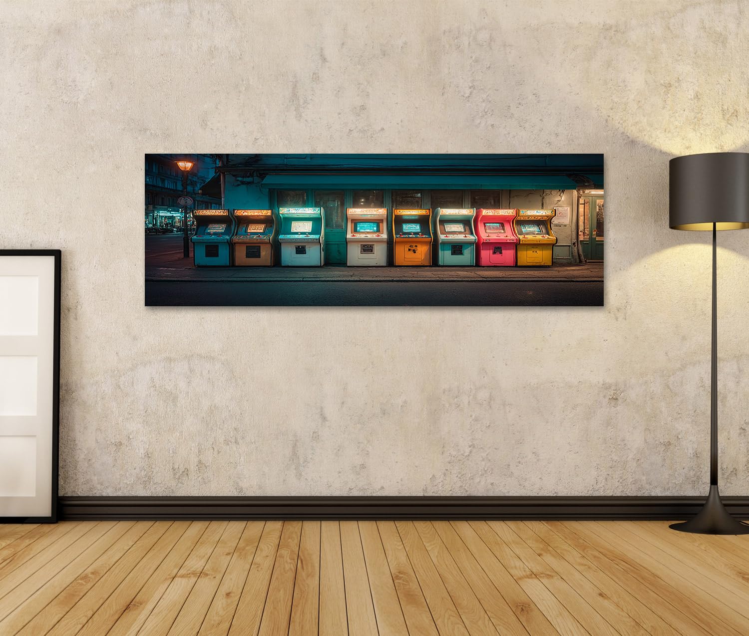 islandburner Cuadro sobre lienzo retro máquina tragamonedas mural para jugadores y nostálgicos - Panorama