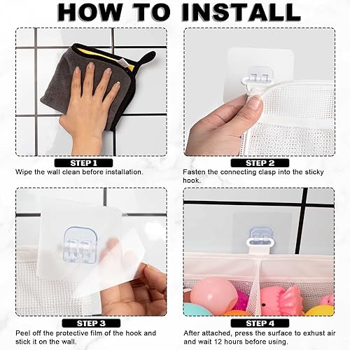 Miniatura 6 de Organizador de juguetes de baño de 3 compartimentos originales horizontales para bañera, almacenamiento y soporte de juguetes de baño para mejorar