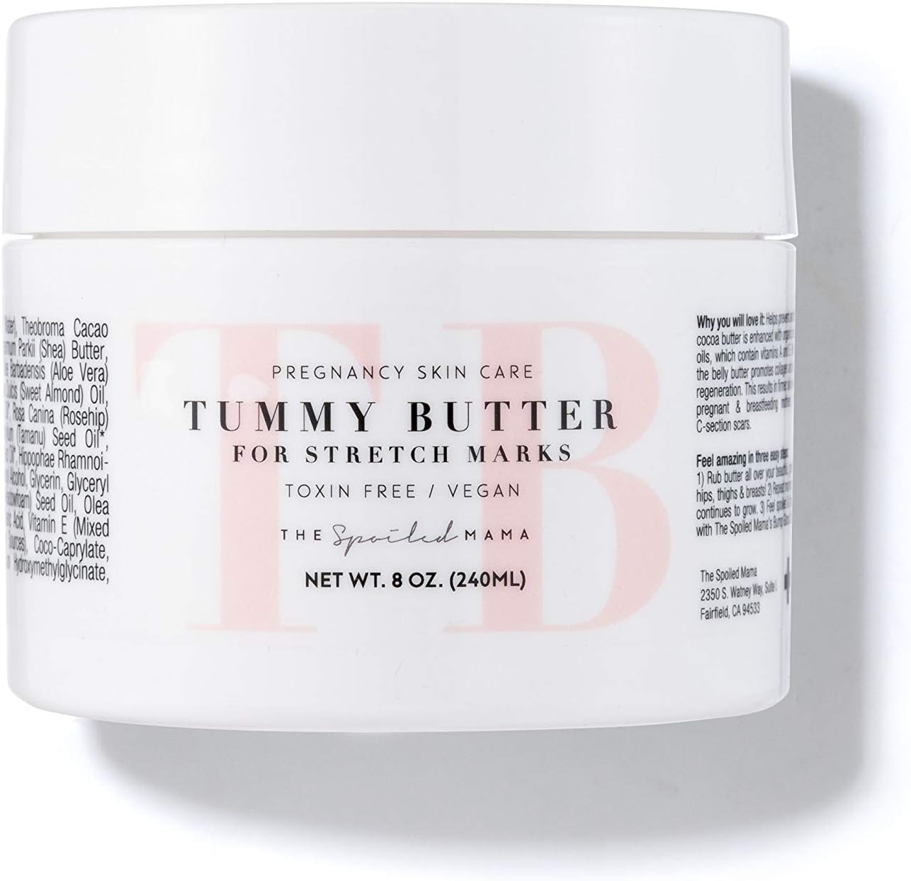 The Spoiled Mama Tummy Butter Stretch Mark Prevention Cream | Safe for Pregnancy | Non-Toxic | Vegan | Made in USA | OBGYN Formulated | Hydrating Body Cream Butter Lotion