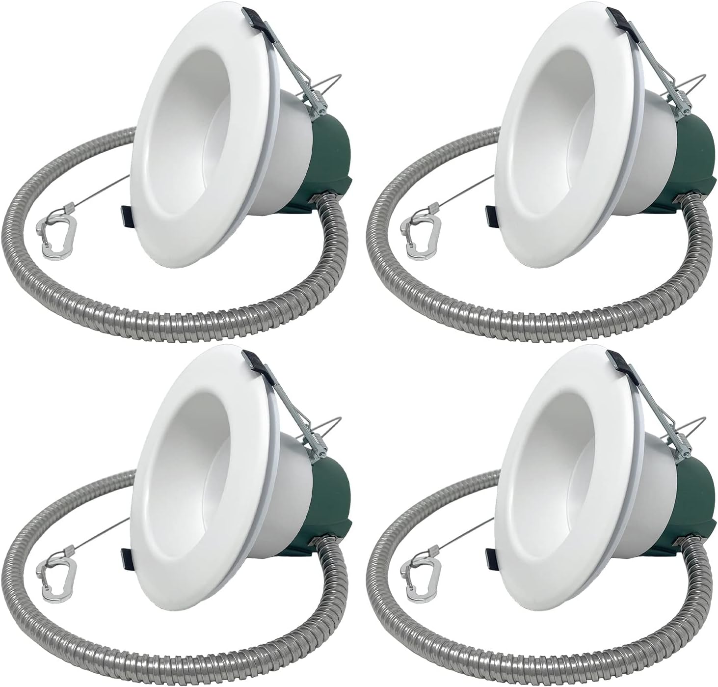 LEDONE 8 Inch Commercial LED Downlight, 120-277v, CRI 94, Multi-Wattage 10W/15W/22W & Multi-CCT 3000K/4000K/5000K, IP44 Rated, 0-10V Dimming Recessed Light Fixture, Energy Star & UL Listed, 4 Pack