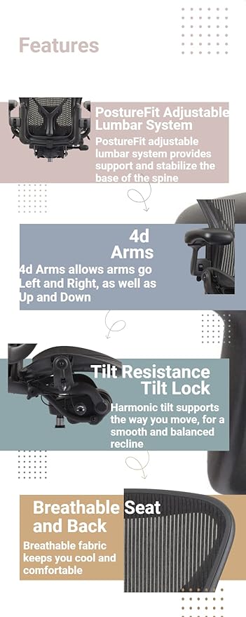 Silla de Oficina Herman Miller Aeron Classic Renewed - Ajust miniatura 6