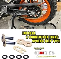 Vista 3 de Cadena de anillo en X de oro 520 + rompe cadena, 114 eslabones con eslabón maestro de conexión