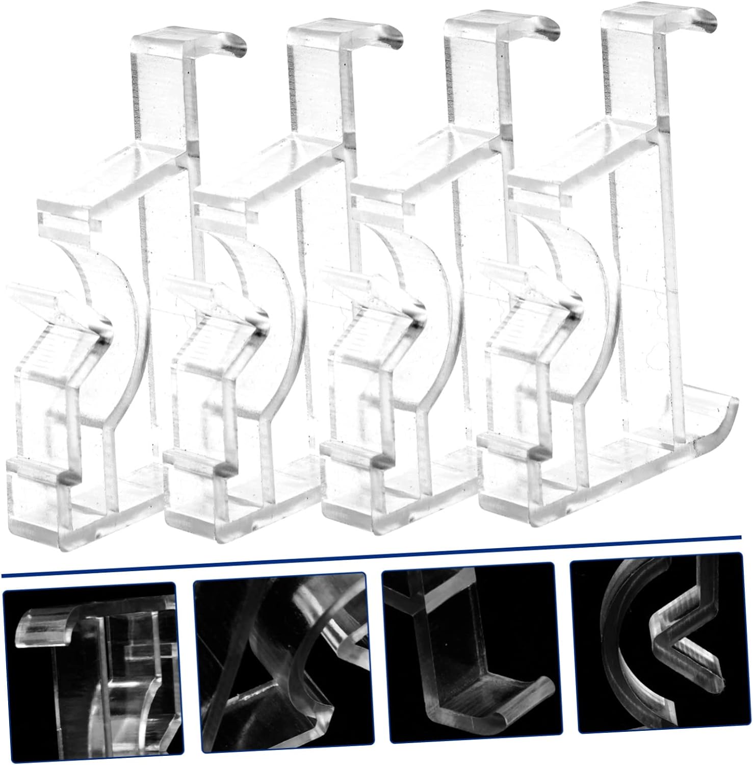 8sets Wear-Resistant Valance Clips Vertical Blind Fixers Lightweight Easy Use Household Clamps for Window Curtains for Efficient Installation