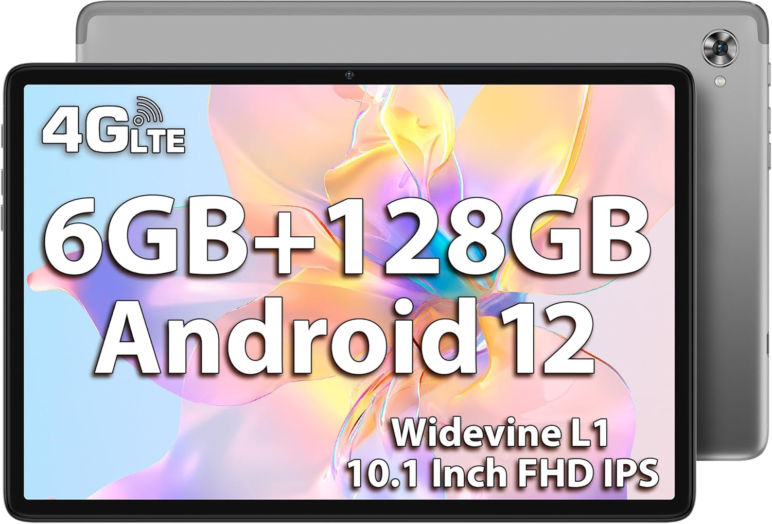 TECLAST P40HD Android-12-Tablet 10.1 Pollici 6GB RAM+128GB ROM(TF 1TB), 4G LTE/SIM+5G WiFi, T606 Octa-Core 2GHz, FHD 1920x1200 IPS, BT5/6000mAh/5MP/Google GMS/GPS/OTG/Type-C/Headphone Jack/Metal-2023